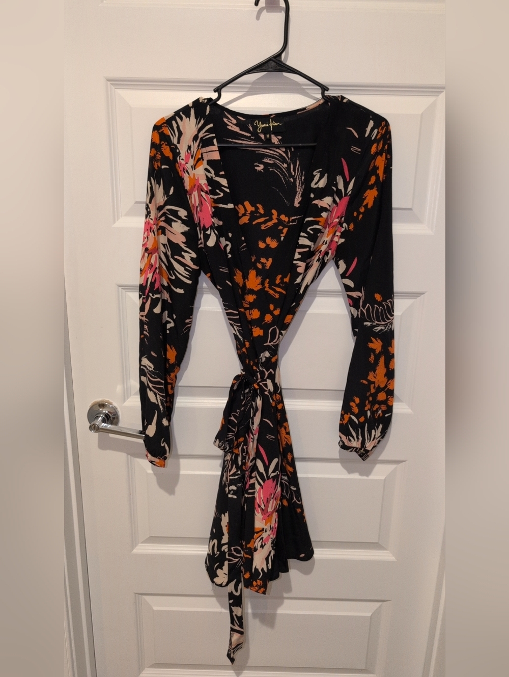 Yumi Kim Black with Dusty Pink Abstract Print Top